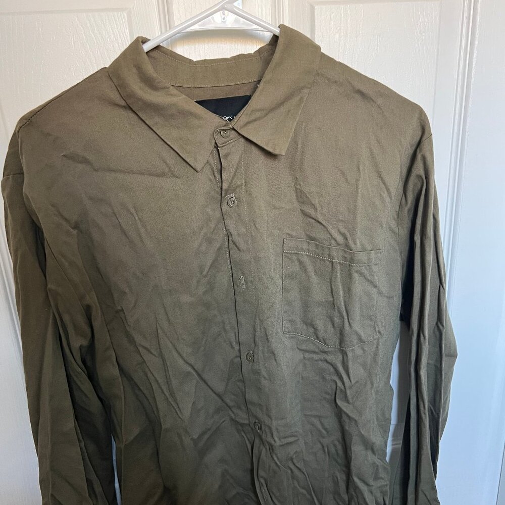 Men's Olive Green Oak + Fort Button Up Size Small